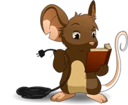 Mouse reading a book