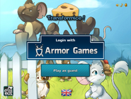 Armor Games login screen