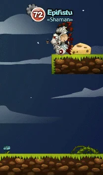 A player preventing death by jumping right before they hit the ground