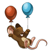 Mouse with balloons