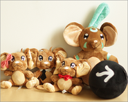 Mouse, shaman and cannonball plushies