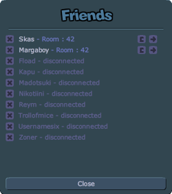 The design of the friend list prior to the release of the community platform
