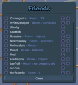 The design of the friend list prior to the release of the community platform