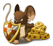 Mouse guarding cheese