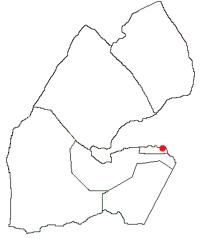 Map of Djibouti with Djibouti City highlighted in red.