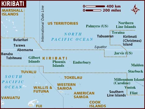 Kiribati Map (Road) - Worldometer