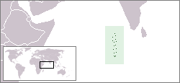 Map showing the location of the Maldives.