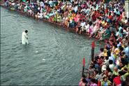 Hindu Rituals in the Ganges River