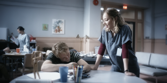 Simon was briefly under Marcy's care before circumstances destroyed her brain