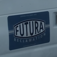The alternate Futura logo on a van