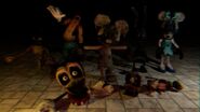 Oswald with the other suits in a group render.