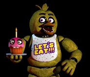 The original Chica the Chicken from Five Nights at Freddy's.