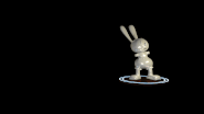 The silver challenge trophy, depicting Oswald.