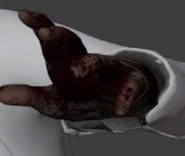 A screenshot of Jeff The Killer's hand.