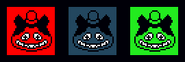 Ditto, but after pressing Blue.