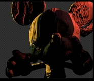 A behind the scenes shot of Photo-Negative Mickey's jumpscare from Night 5.