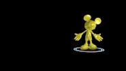 The gold challenge trophy, depicting an eyeless Photo-Negative Mickey.