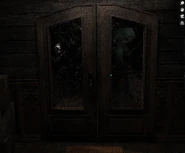 A WIP render teaser of the door in CAM 1, featuring a creepy Squidward behind the glass added in as a joke.