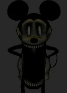 Suicide Mouse but with his mouth extended open.