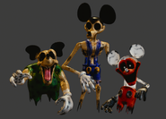 Gen 2 Green's full body model in a screenshot, alongside the other Oddities.