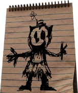 Belial fully formed on the notepad.