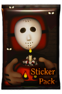 A render of Pumpkin Bowl Donald alongside Minnie Voorhees in the Sticker Pack.