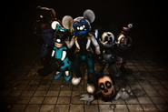 Classic The Face in a render with other Custom Night characters.
