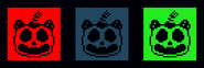 Ditto, but after pressing Blue.