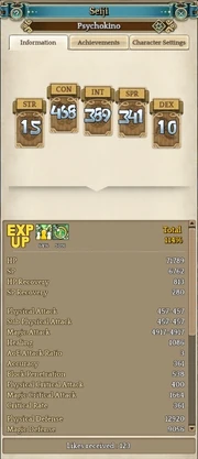 Ingame stat window in ToS.