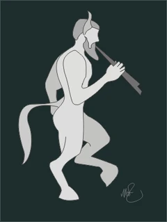 Ein Satyr - Symbolfigur der Serie