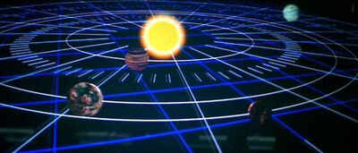 Das romulanische System (Romulus links, Remus rechts unten).