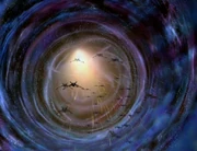 Die Flotte des Dominions fliegt durch das Wurmloch