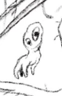 Lil’ Nugget in the aforementioned sketch, zoomed in.