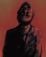 An illustration of The Man with the Upside-Down Face.