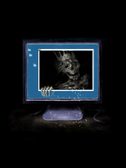 The "Fetid King" phasing through a monitor screen