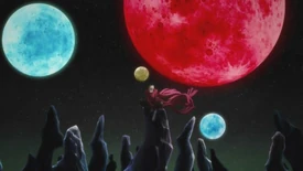  на фоне четырех лун.