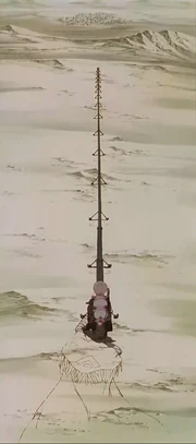 Caine cloaks his body and aims to Tonim with his long-distance Gun.