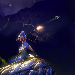 Zoya ready to use her Fire Bow.