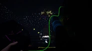 Moon flying on his cable.