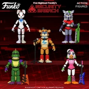 Security Breach Action Figures by Funko, featuring Vanny and Glamrock Chica's designs.