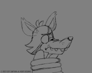 A rough animation of Foxy being unmasked.