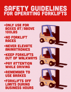 A poster featuring forklift protocols.