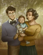 A family photo featuring David with his parents.