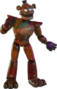 An alternate render of the fully upgraded Freddy with his eyes glowing.