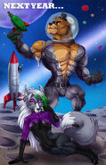 The FIS2 teaser with a muscular Freddy and the female wolf, note the similarities between her and Roxanne.