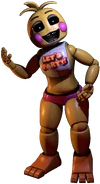 A render of Toy Chica (Beakless).