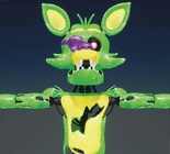 An icon of Blacklight Foxy found in the Character Guide Book featuring a fully textured Blacklight Foxy.