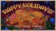 Glamrock Freddy seen as a gingerbread cookie in a Christmas promotional image.
