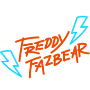A neon sign of Freddy's name.