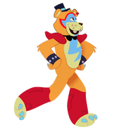 A decal of Freddy walking.